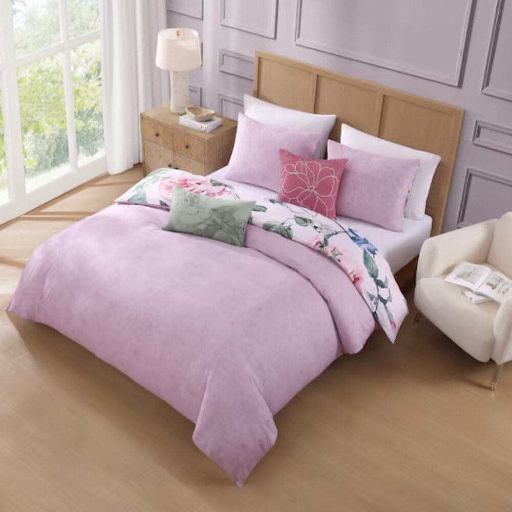 Cool Pink Roses Comforter Set Bebejan King - Picture 2 of 5
